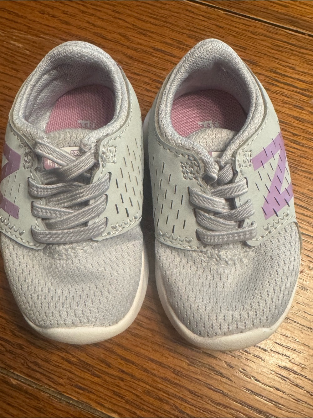 New Balance Kids Gray and Lavender Athletic Sneakers